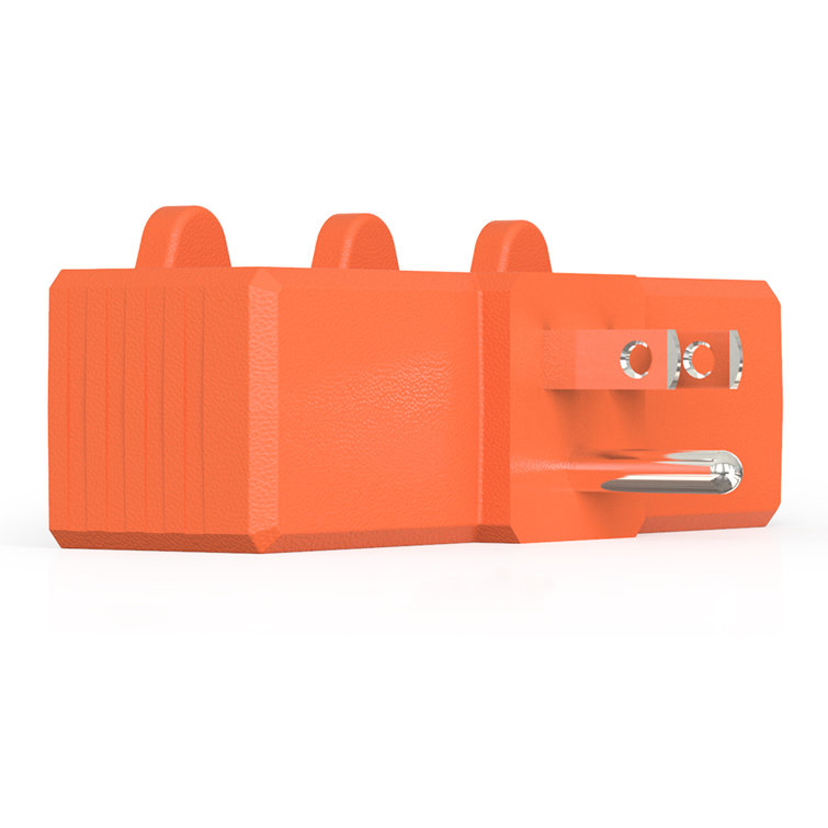 ELEGRP 3 Prong HeavyDuty Grounded Triple Tap Adapter Outlet, Orange （3